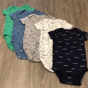 5 pack of short sleeve onesies baby boy